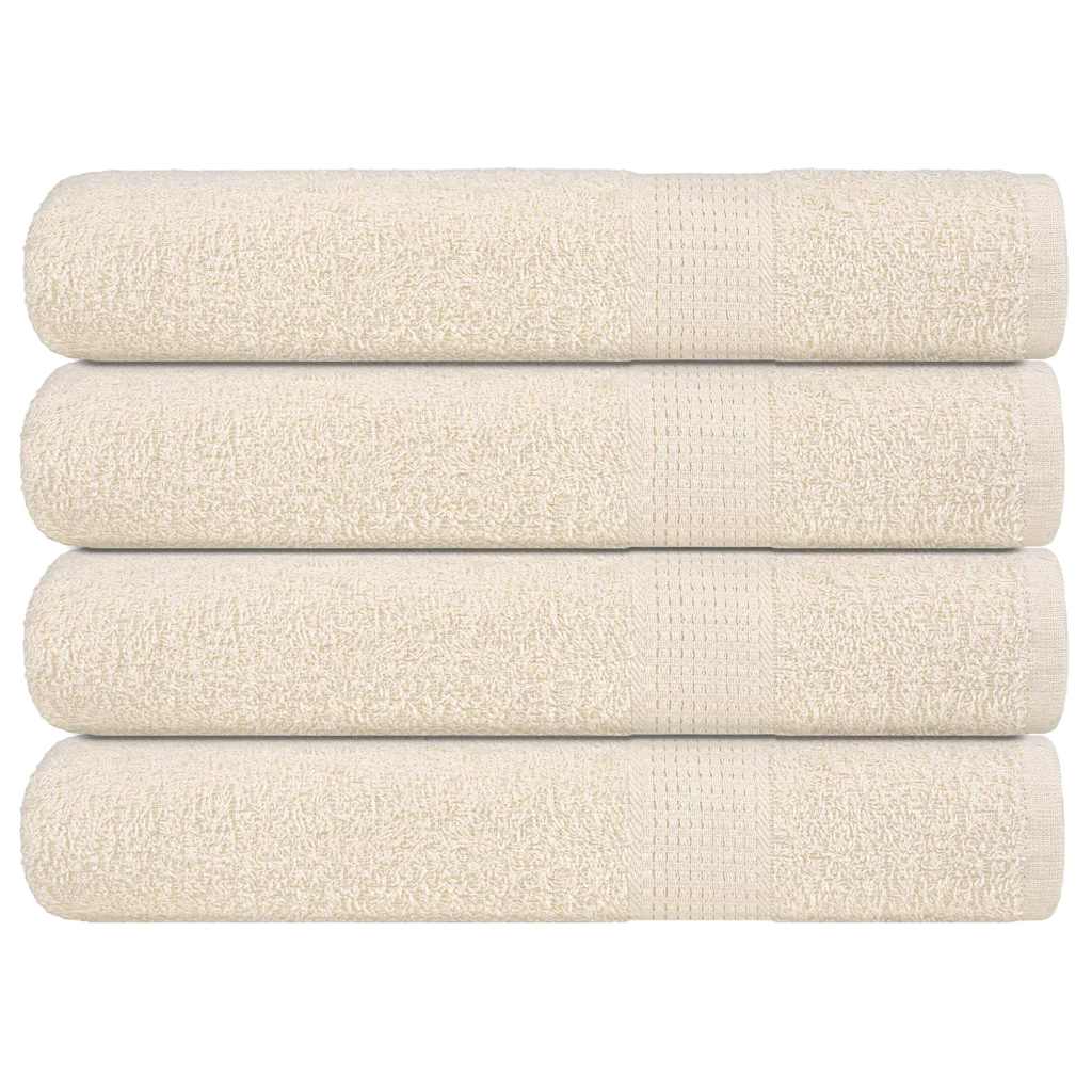 vidaXL Serviettes de sauna 4 pcs crème 80x200 cm 360 g/m² 100% coton