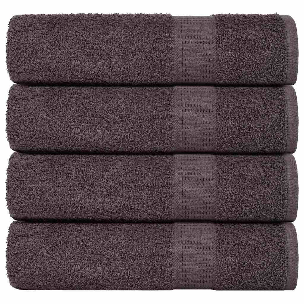 vidaXL Serviettes de bain 4 pcs anthracite 100x150 cm 100% coton