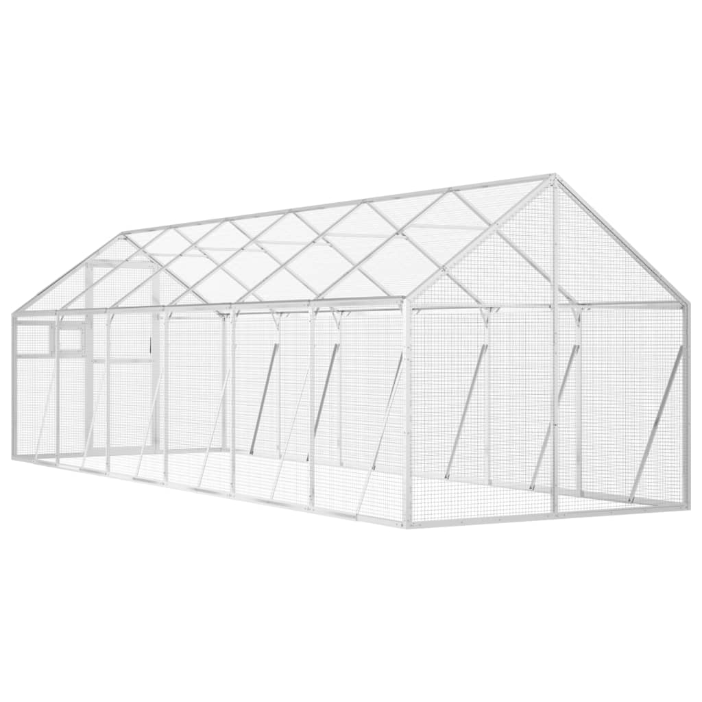 vidaXL Voliere Silbern 1,79x6x1,85 m Aluminium - Image 5
