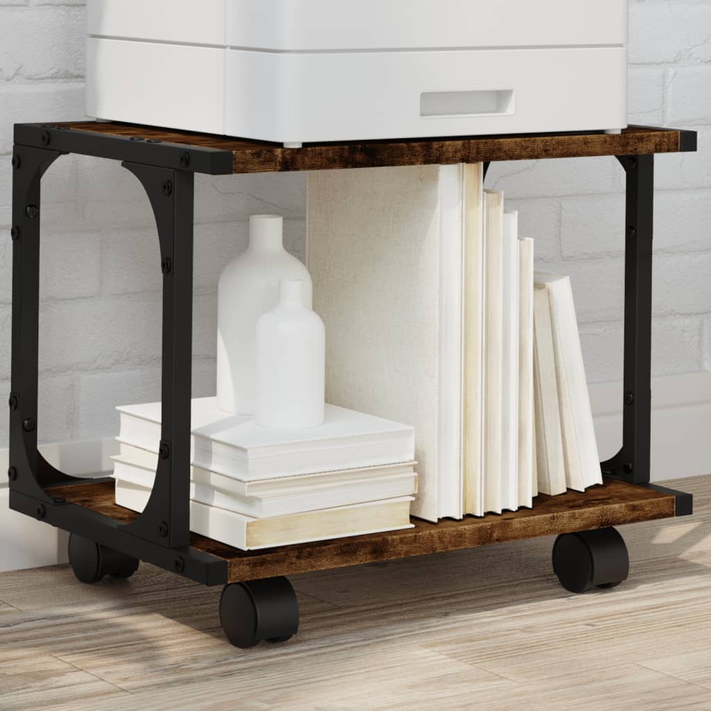 vidaXL Soporte de impresora 2 niveles roble ahumado 41x28x33,5 cm
