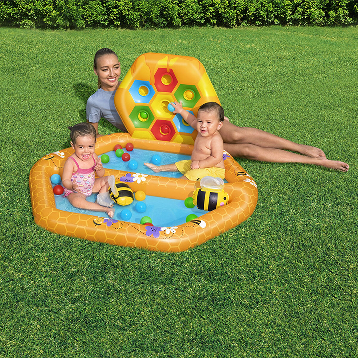Bestway Piscina Gonfiabile Bambini Api con Palle 127x119x61 cm +12 Mesi Giardino 52639 - Image 3