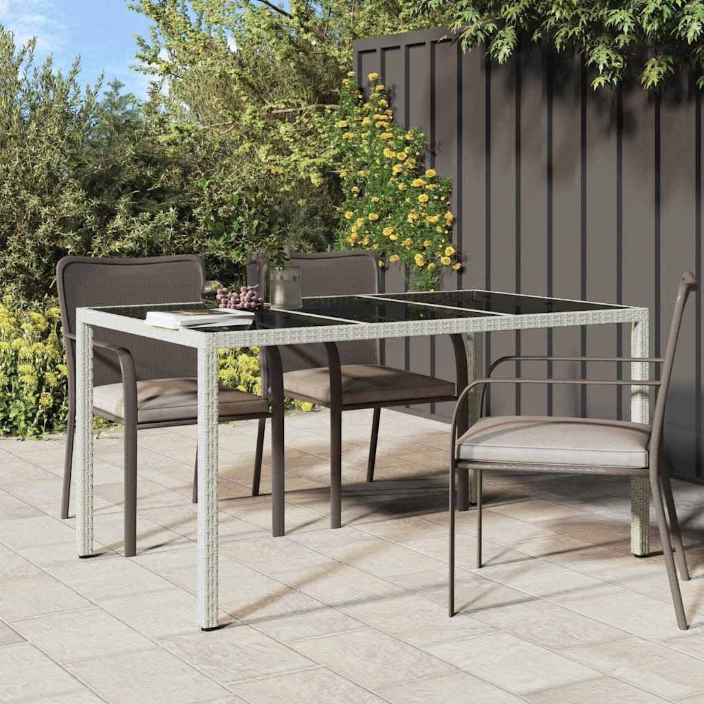 vidaXL Table de jardin pour repas Blanc 150 x 90 x 75 cm Poly rotin