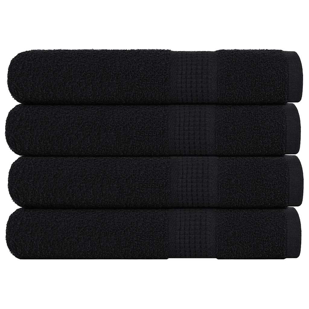 vidaXL Serviettes 4 pcs noir 100x200 cm 360 g/m² 100% coton