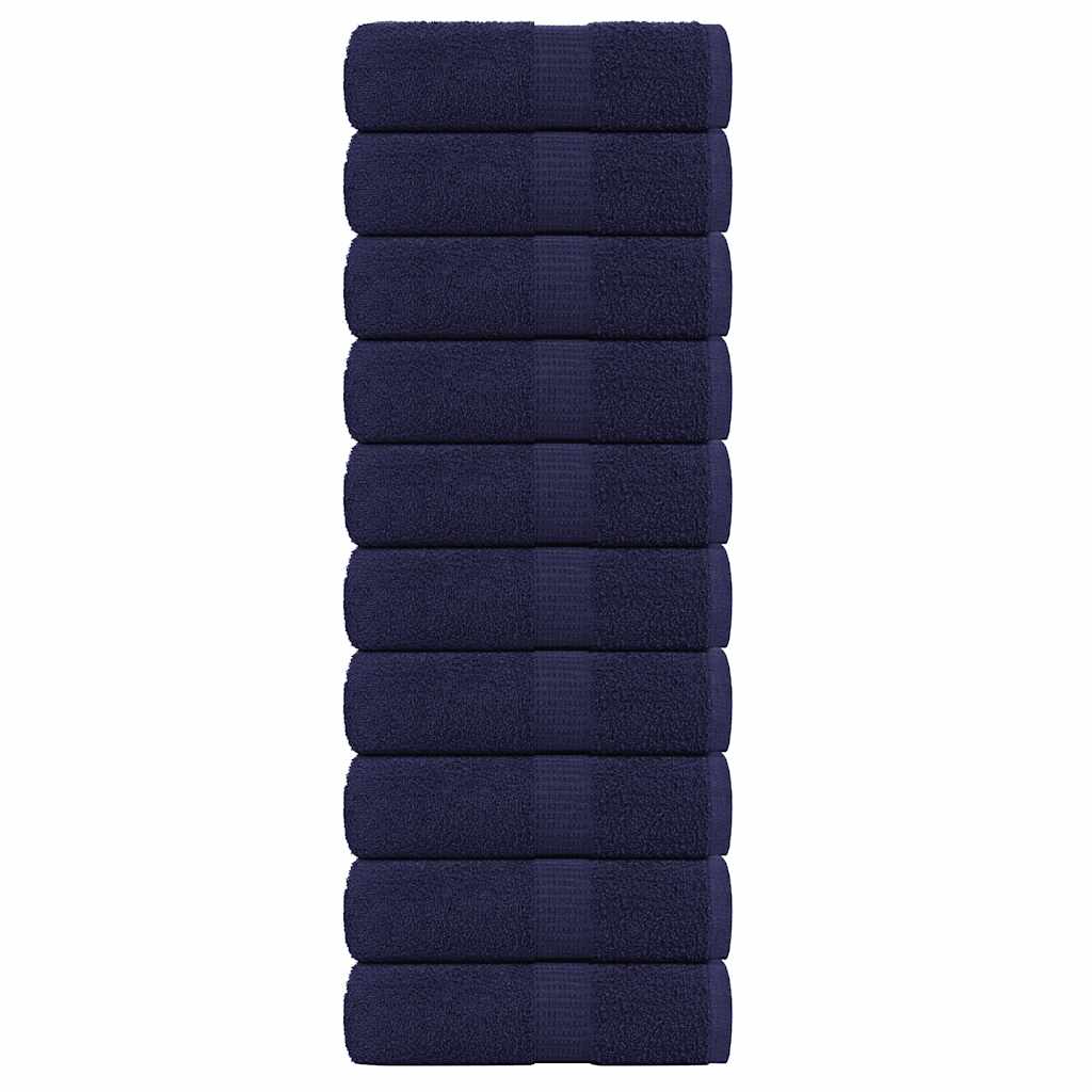 vidaXL Serviettes d'invité 10 pcs bleu marine 30x50 cm 100% coton