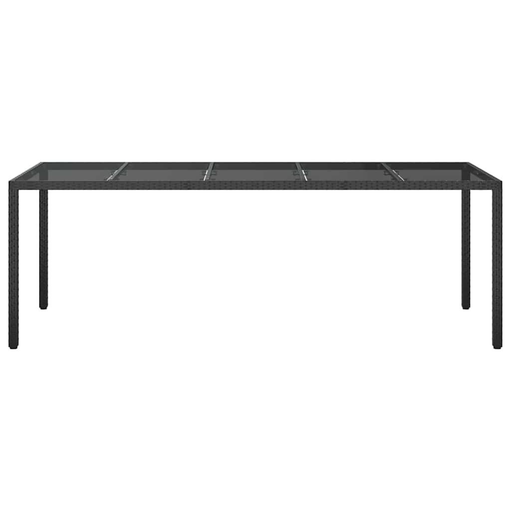 vidaXL Table de jardin pour repas Noir pur 250 x 100 x 75 cm - Image 3