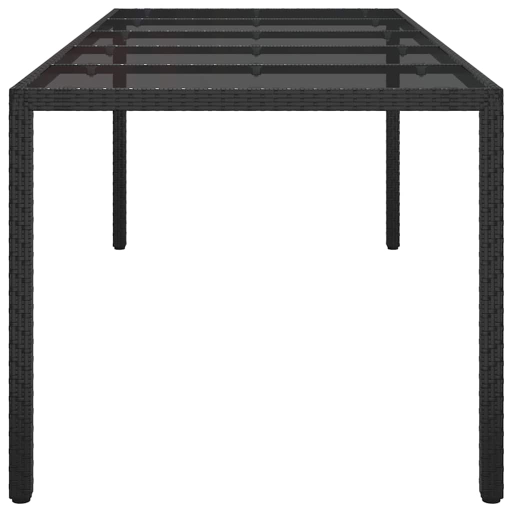 vidaXL Table de jardin pour repas Noir pur 250 x 100 x 75 cm - Image 4