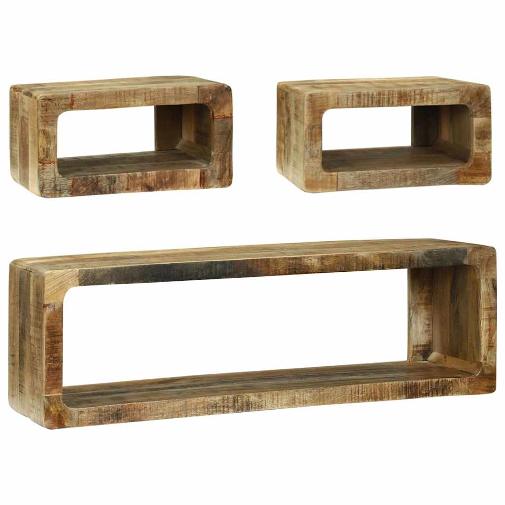 vidaXL Gabinete para TV 3 pcs Marrón Madera maciza de Mango - Image 4
