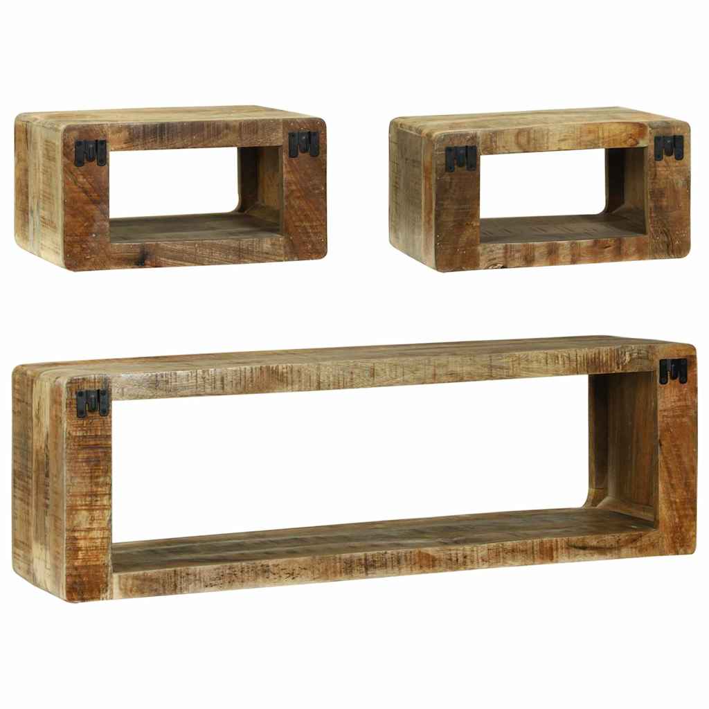 vidaXL Gabinete para TV 3 pcs Marrón Madera maciza de Mango - Image 6