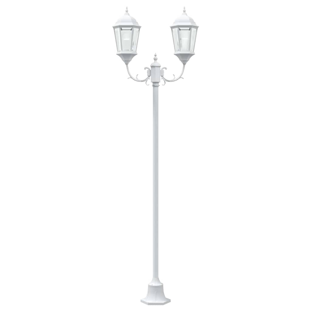 vidaXL Gartenlichtmast Weiß Aluminium und Glas - Image 3