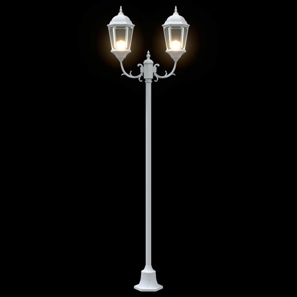 vidaXL Gartenlichtmast Weiß Aluminium und Glas - Image 6