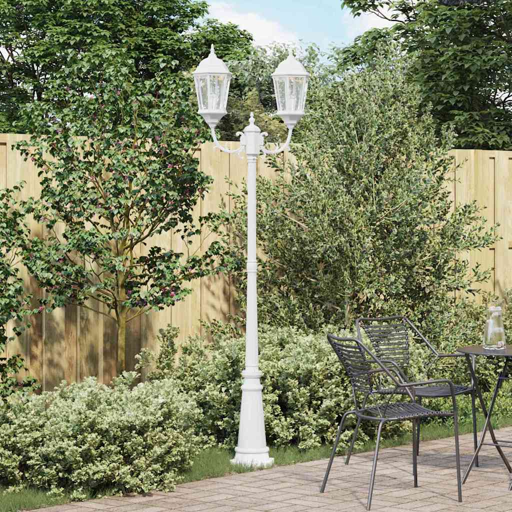 vidaXL Gartenlicht Weiß 235 cm Aluminium