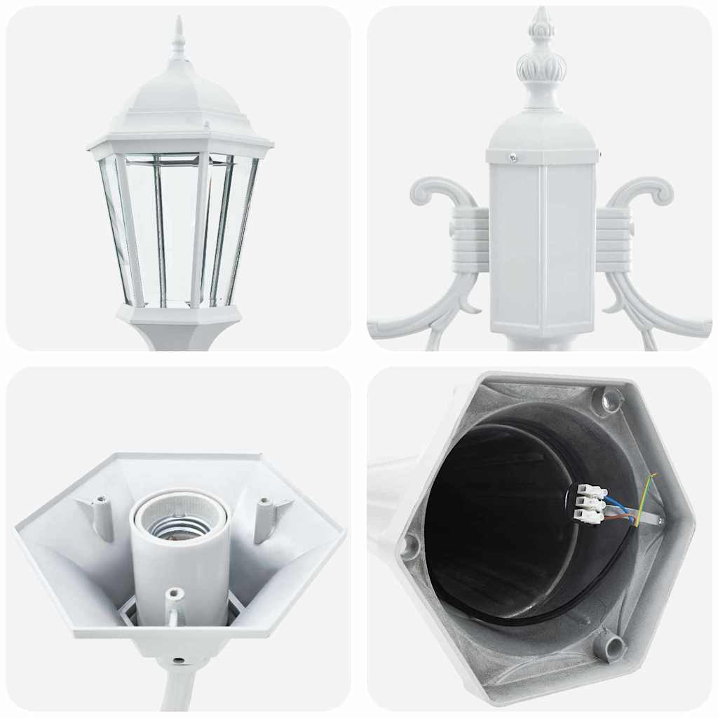 vidaXL Gartenlicht Weiß 235 cm Aluminium - Image 5