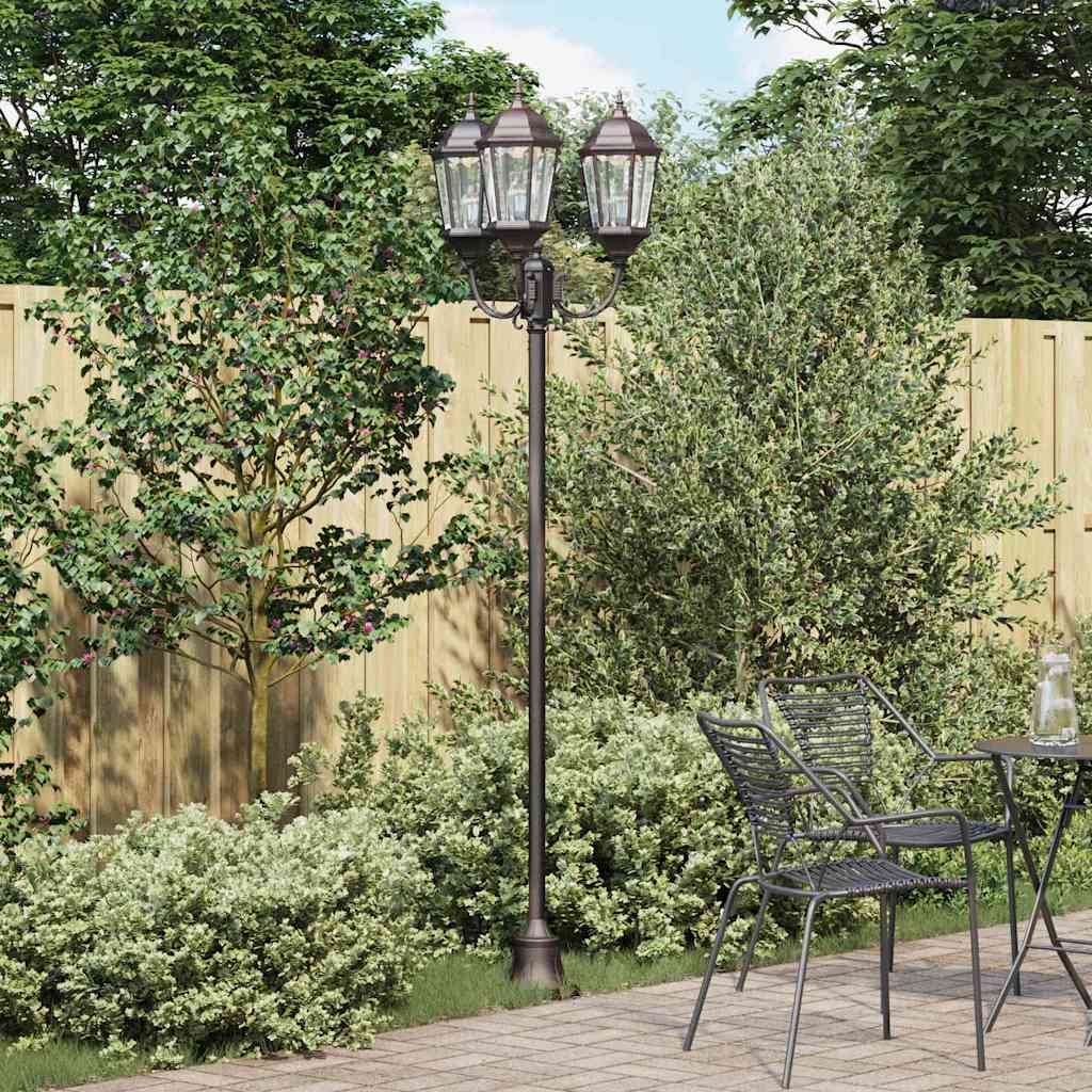vidaXL Gartenlichtmast Bronze Aluminium, Glas