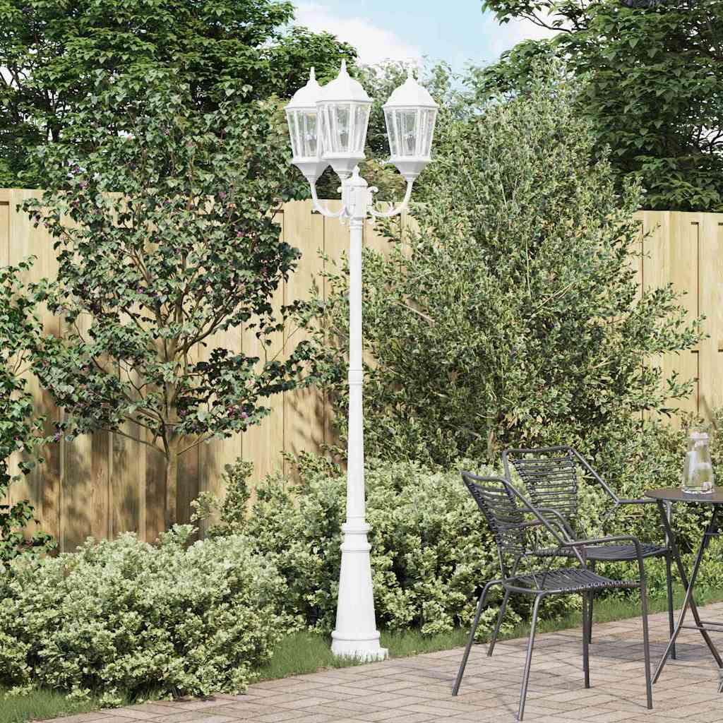 vidaXL Gartenlicht Weiß 235 cm Aluminium