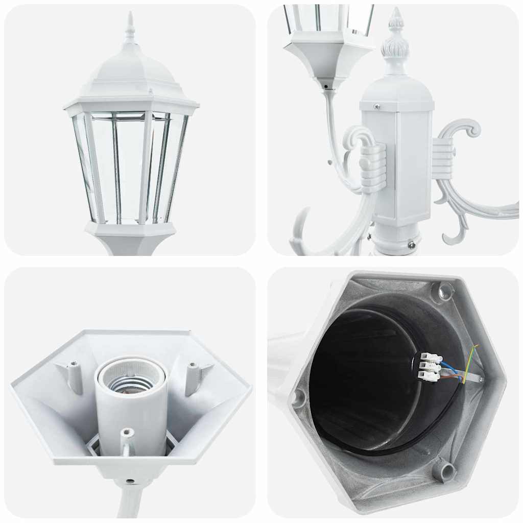 vidaXL Gartenlicht Weiß 235 cm Aluminium - Image 5
