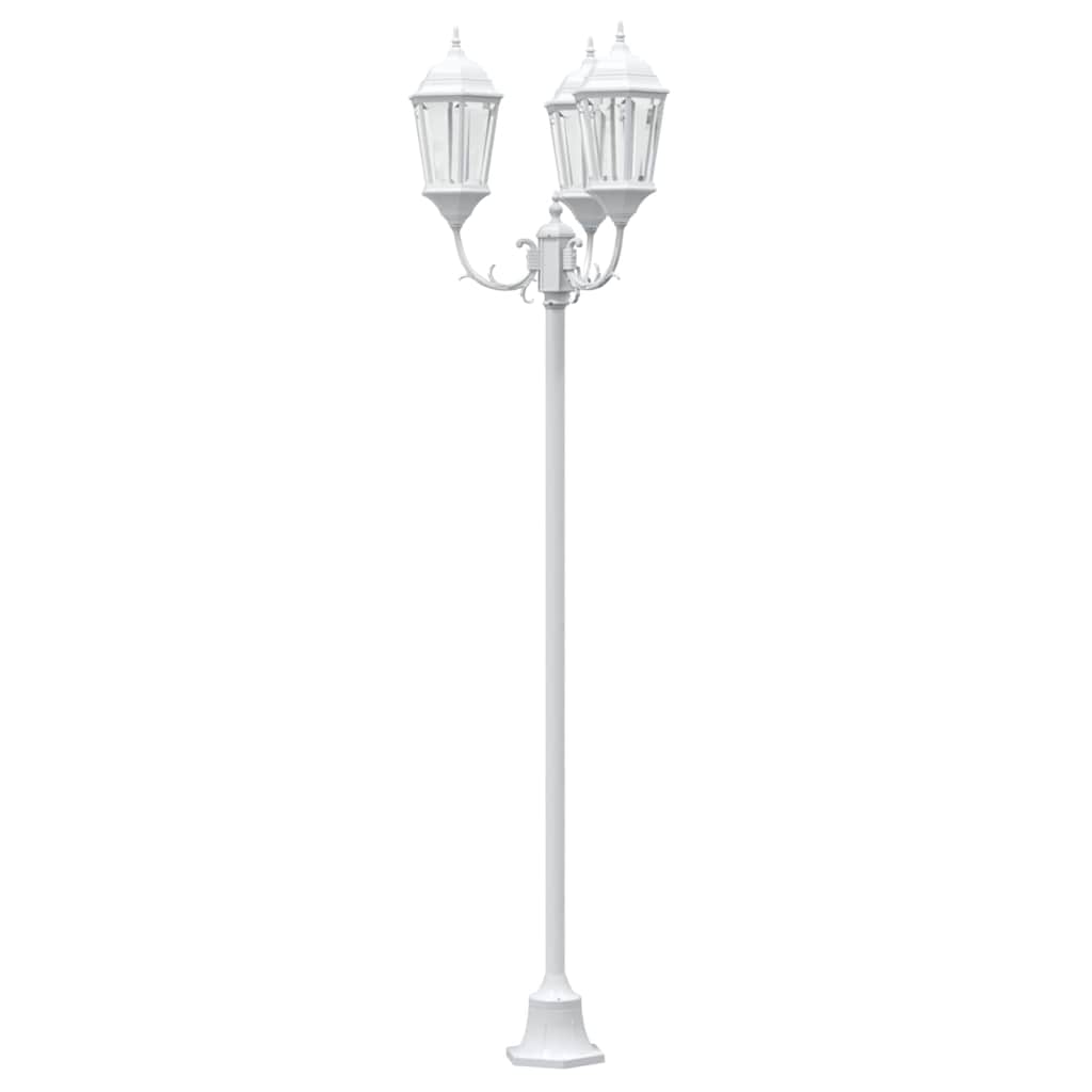vidaXL Gartenlichtmast Weiß Aluminium und Glas - Image 4