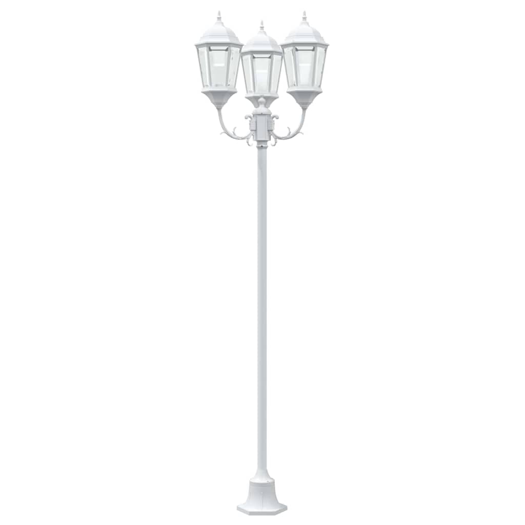 vidaXL Gartenlichtmast Weiß Aluminium und Glas - Image 3