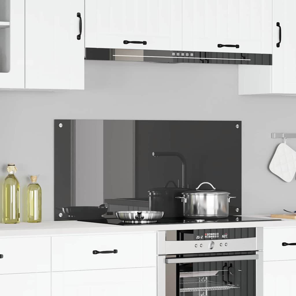 vidaXL Protection de cuisine Gris foncé 110 x 50 x 0,6 cm verre trempé
