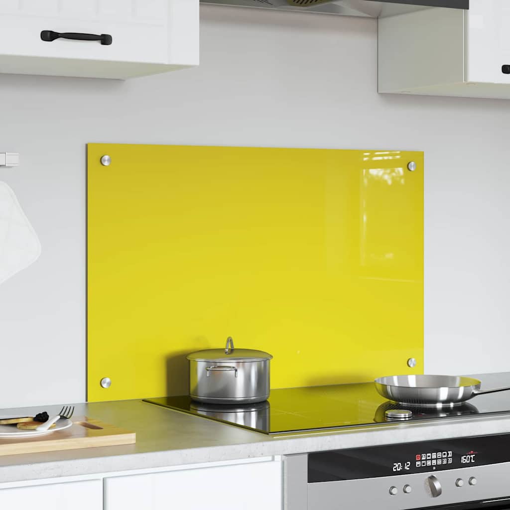 vidaXL Protection de cuisine Jaune 80 x 50 x 0,6 cm verre trempé - Image 3