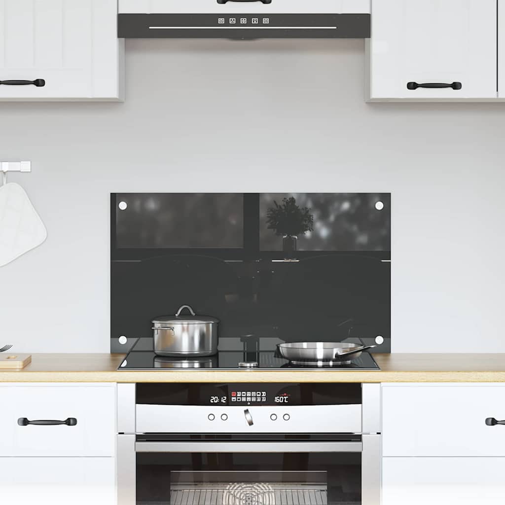 vidaXL Protection de cuisine Gris foncé 70 x 40 x 0,6 cm verre trempé