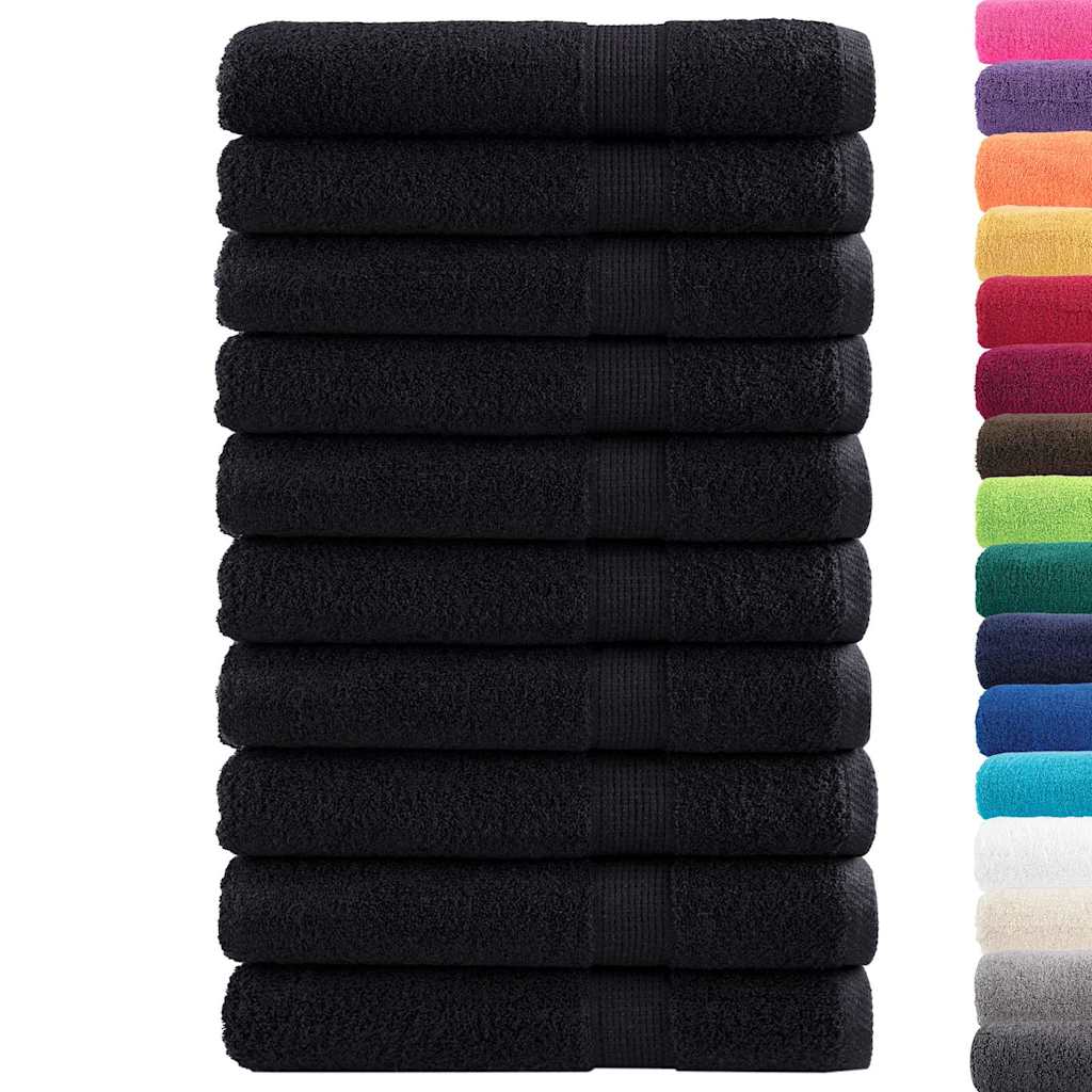 vidaXL Serviettes d'Invité 600 gsm SOLUND 25 pcs Noir 100 x 200 cm - Image 3