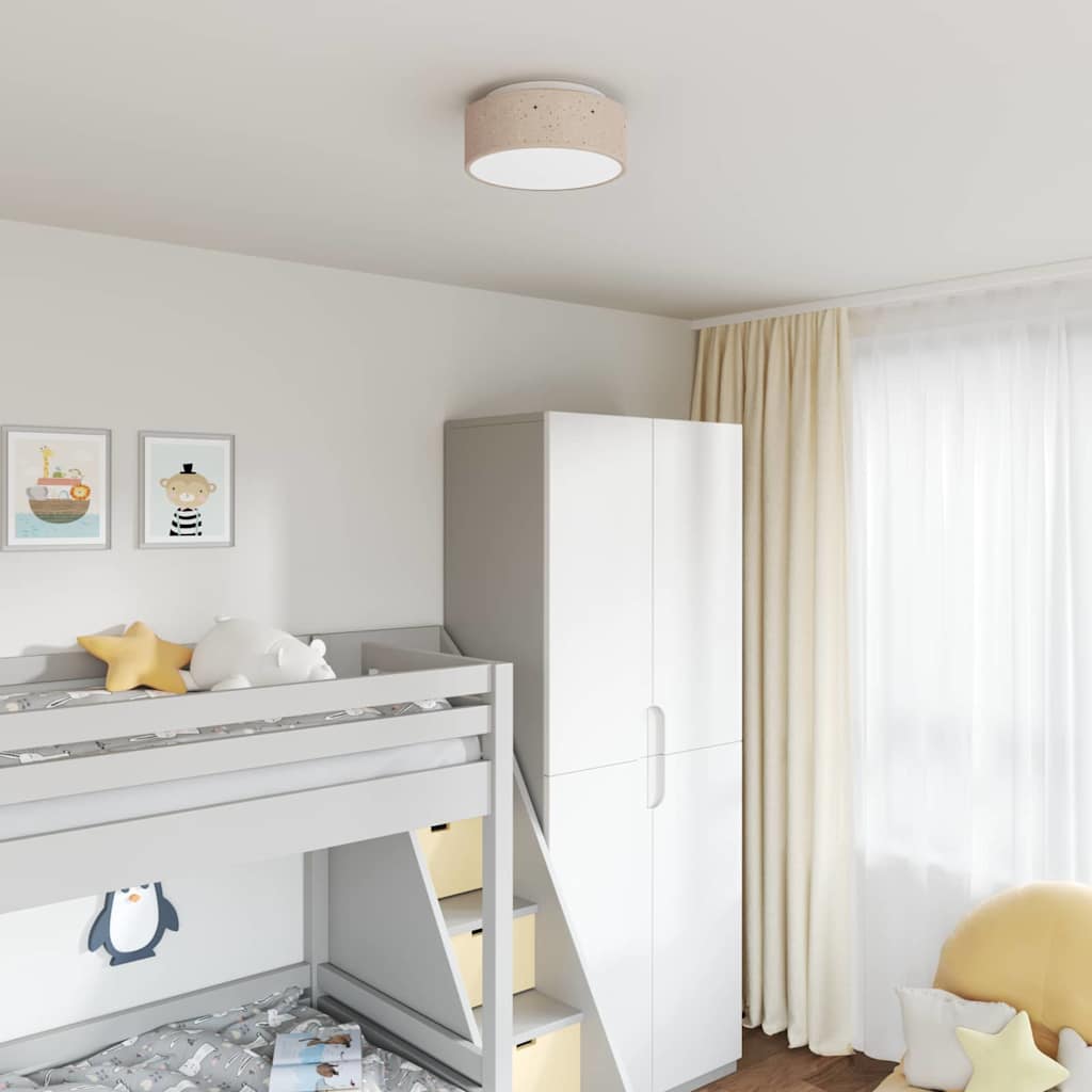 vidaXL Lampe de plafond Taupe 30 x 13,5 cm tissu