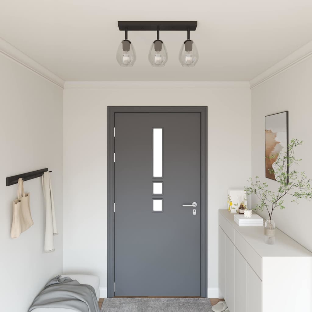 vidaXL Spot de plafond Noir 54 x 13 x 26 cm Verre et métal