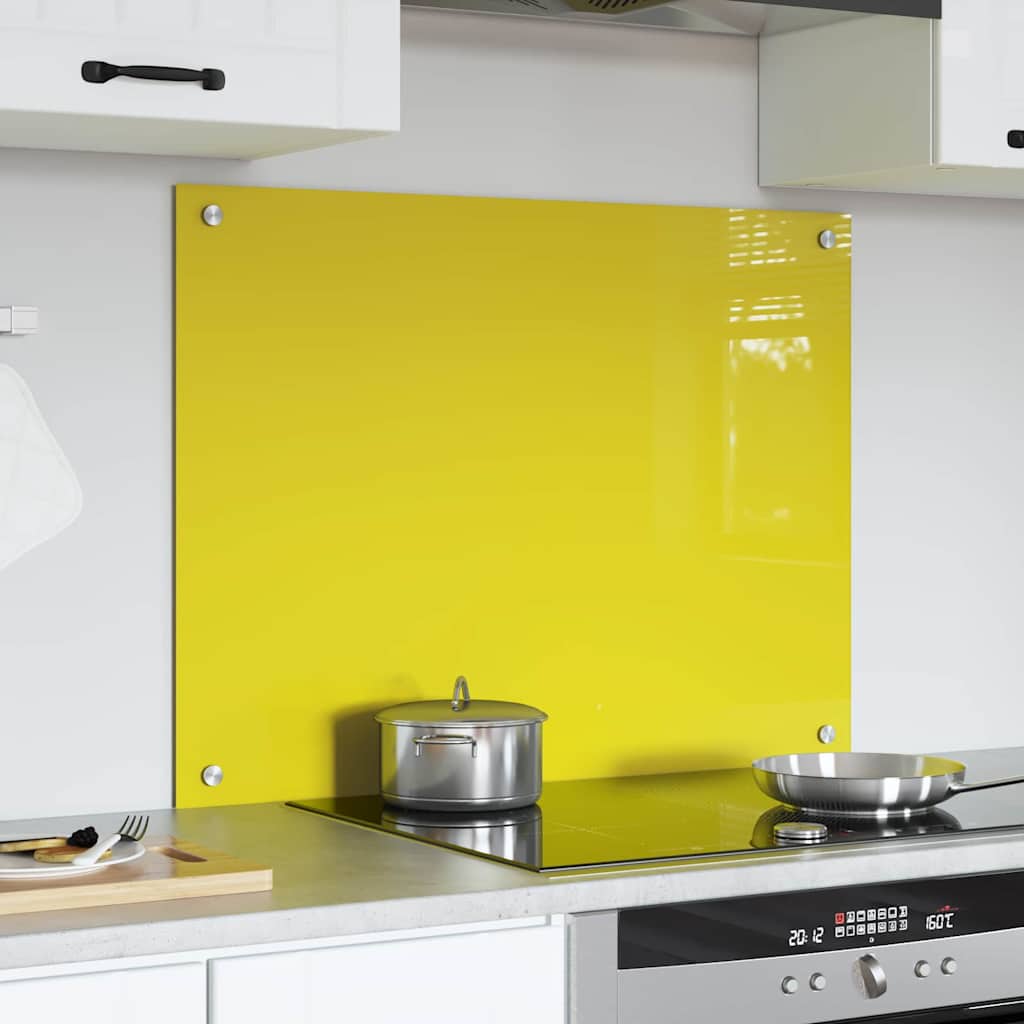 vidaXL Protection de cuisine Jaune 80 x 60 x 0,6 cm verre trempé - Image 3