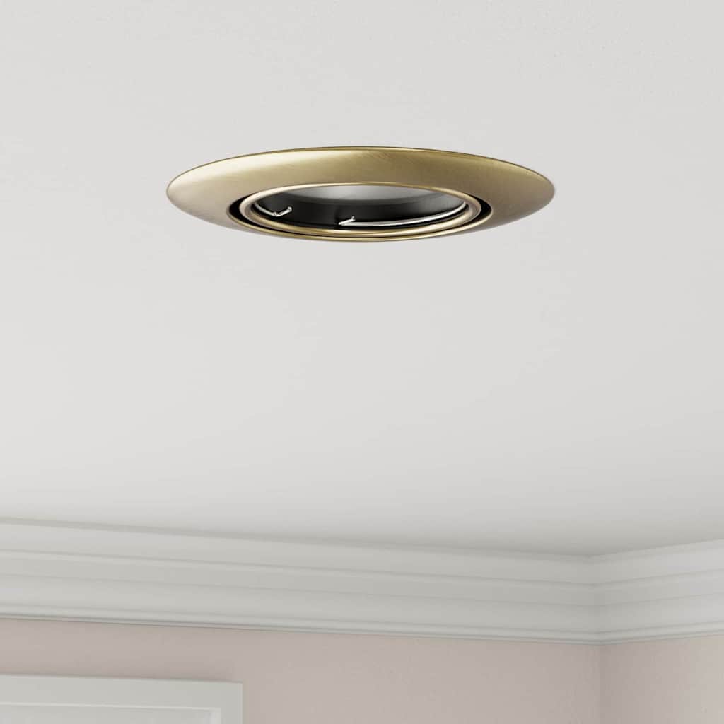 vidaXL Spotlights avec des projecteurs 12 pcs Laiton 9 x 9 cm Métal