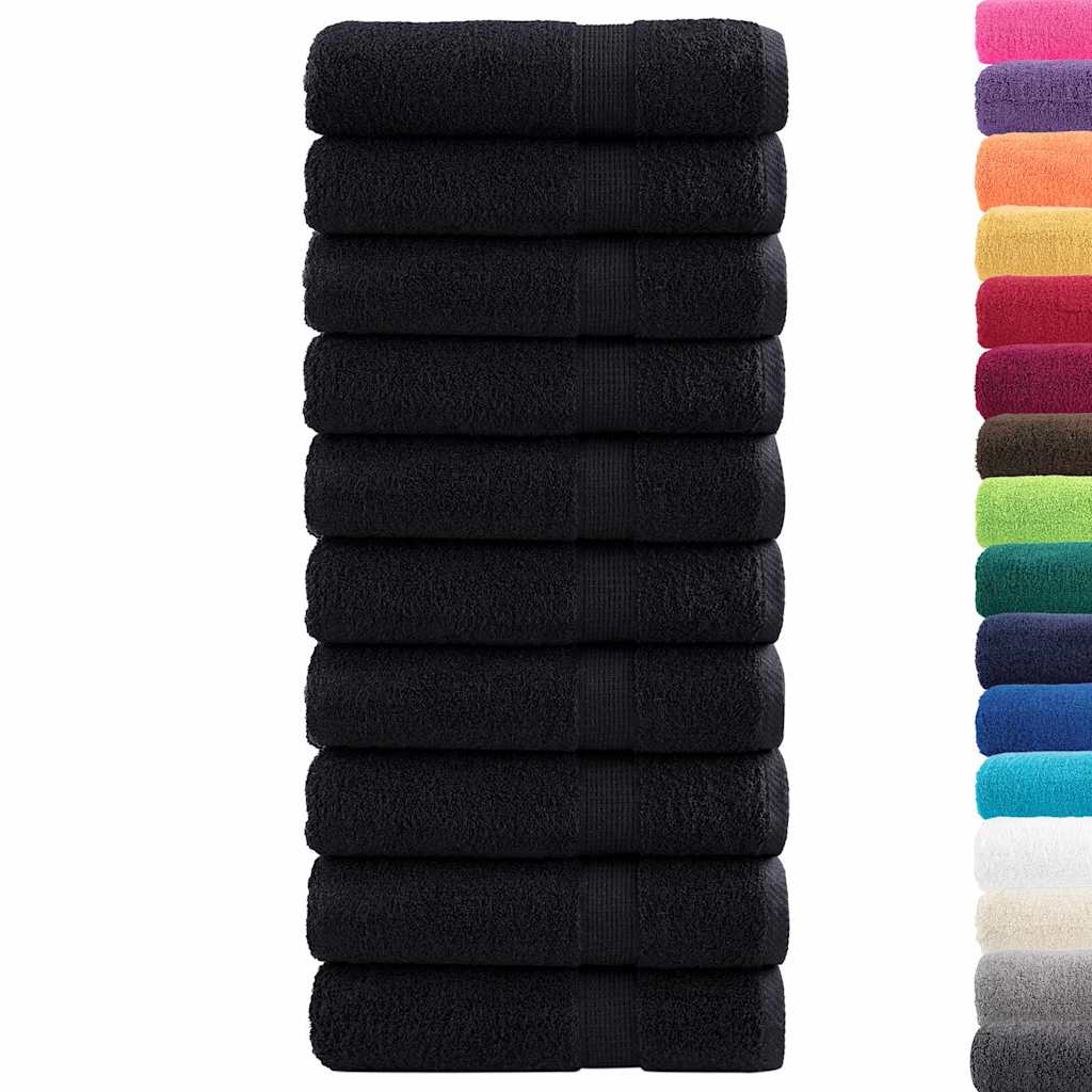 vidaXL Serviettes d'Invité 600 gsm SOLUND 25 pcs Noir 70 x 140 cm - Image 3