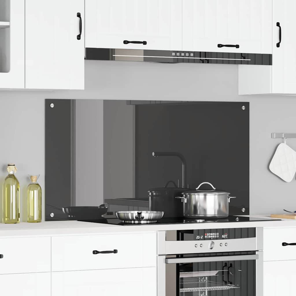 vidaXL Protection de cuisine Gris foncé 120 x 60 x 0,6 cm verre trempé