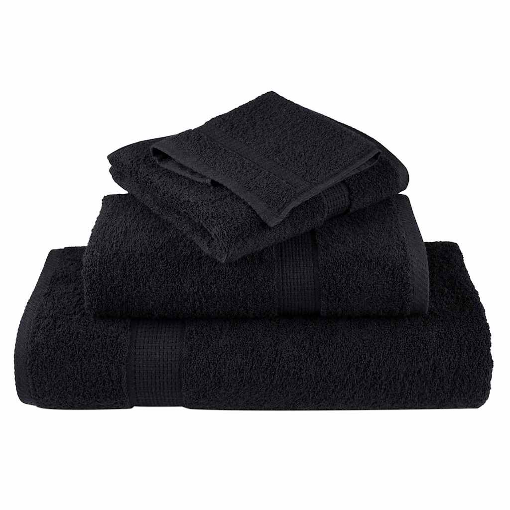 vidaXL Serviettes d'Invité 600 gsm SOLUND 25 pcs Noir 70 x 140 cm - Image 4