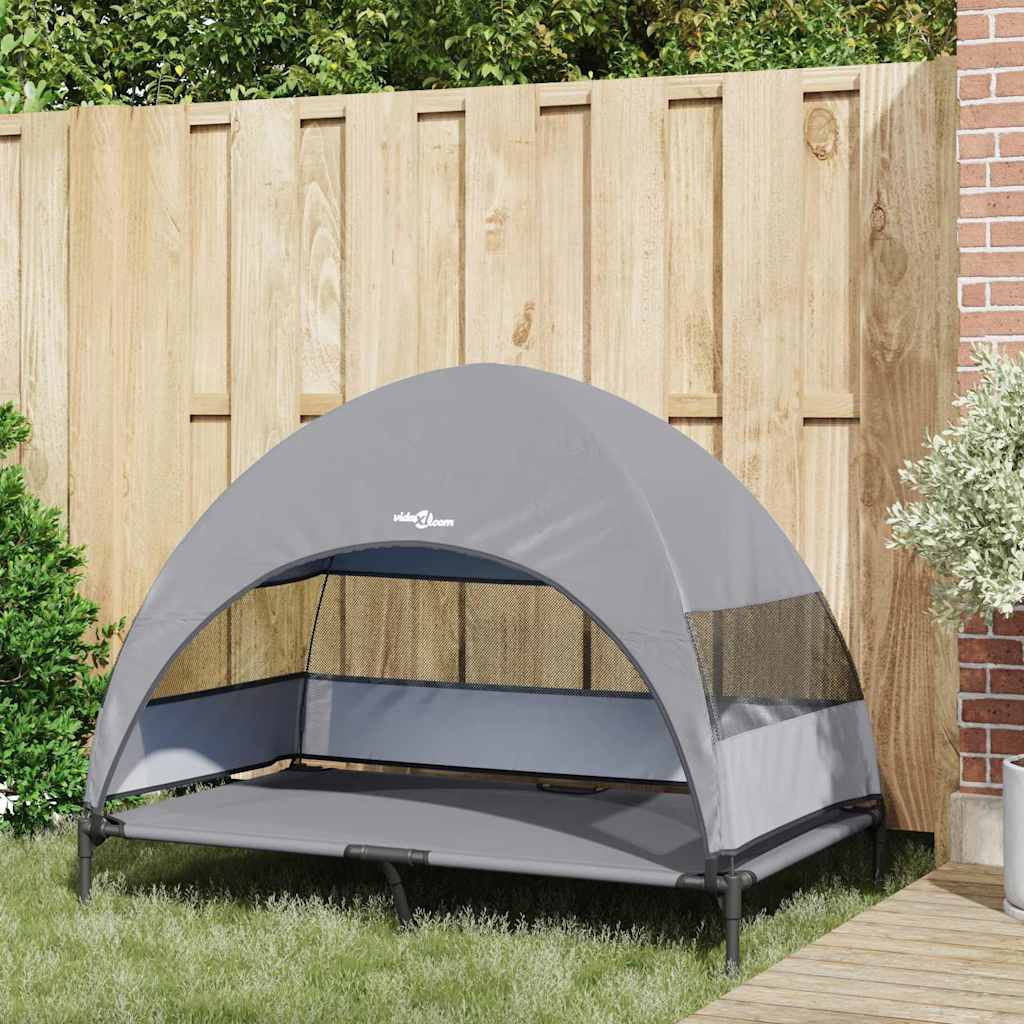 vidaXL Lit surélevé pour chien Gris clair 127 x 81 x 108 cm - Image 3