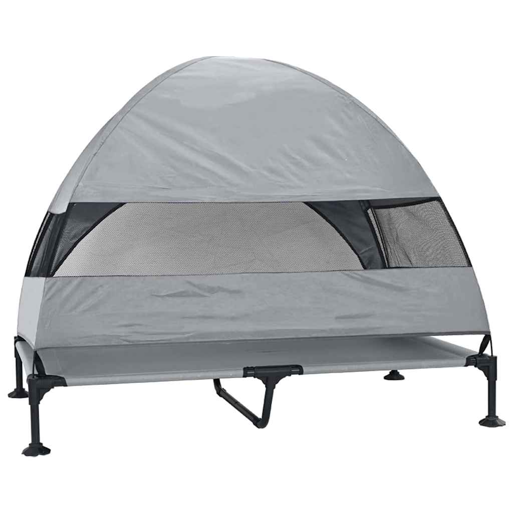vidaXL Lit surélevé pour chien Gris clair 127 x 81 x 108 cm - Image 6