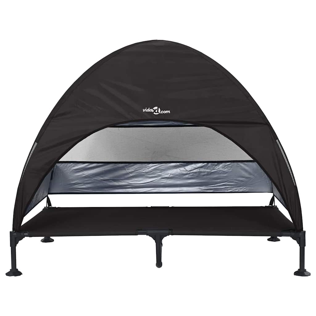 vidaXL Lit surélevé pour chien Noir 127 x 81 x 108 cm Tissu et acier - Image 4