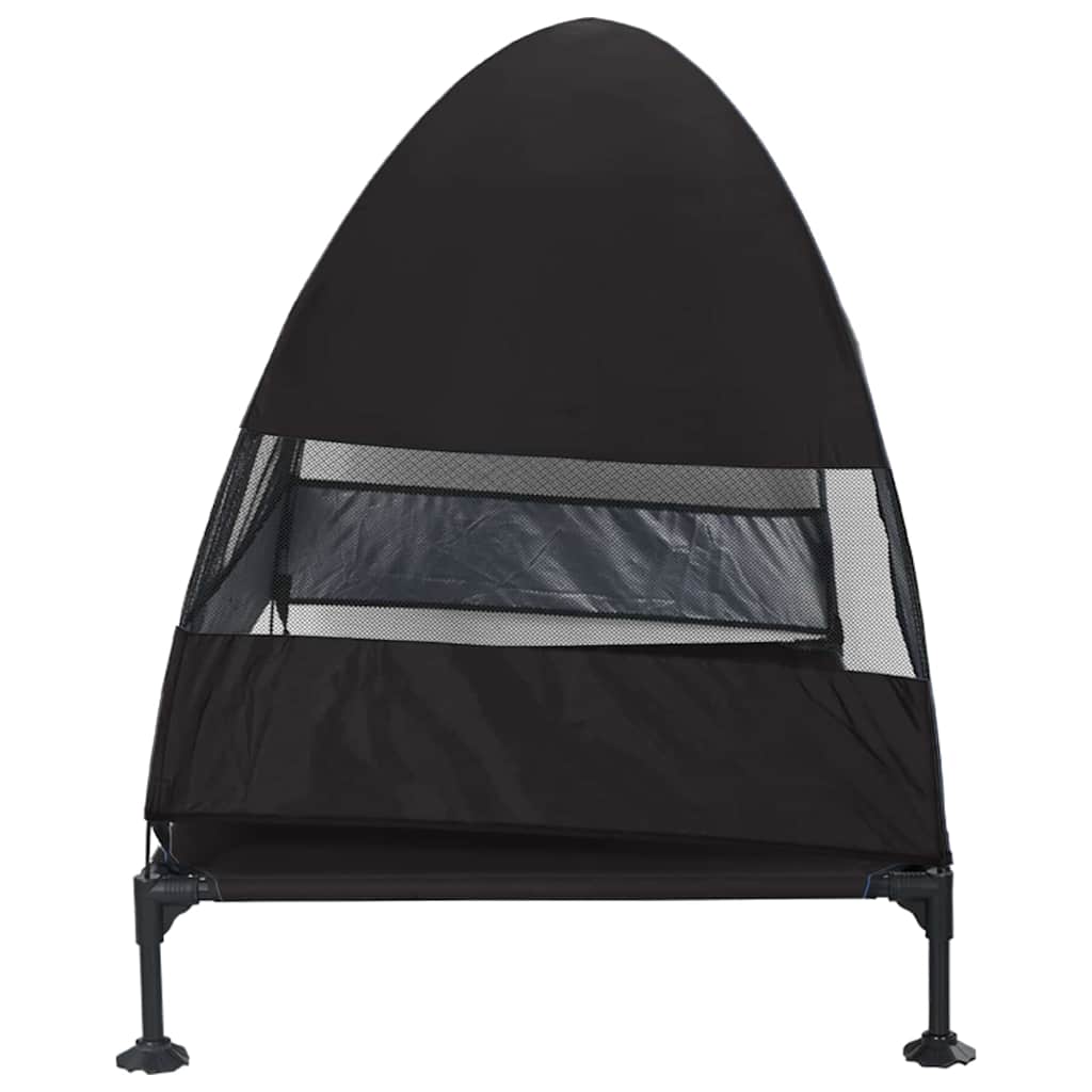 vidaXL Lit surélevé pour chien Noir 127 x 81 x 108 cm Tissu et acier - Image 5