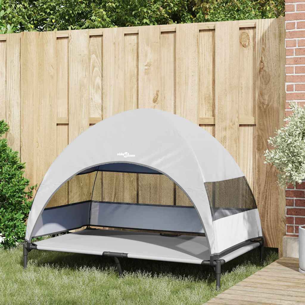 vidaXL Lit surélevé pour chien Gris Argenté 127 x 81 x 108 cm - Image 3