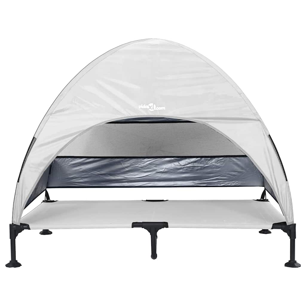 vidaXL Lit surélevé pour chien Gris Argenté 127 x 81 x 108 cm - Image 4