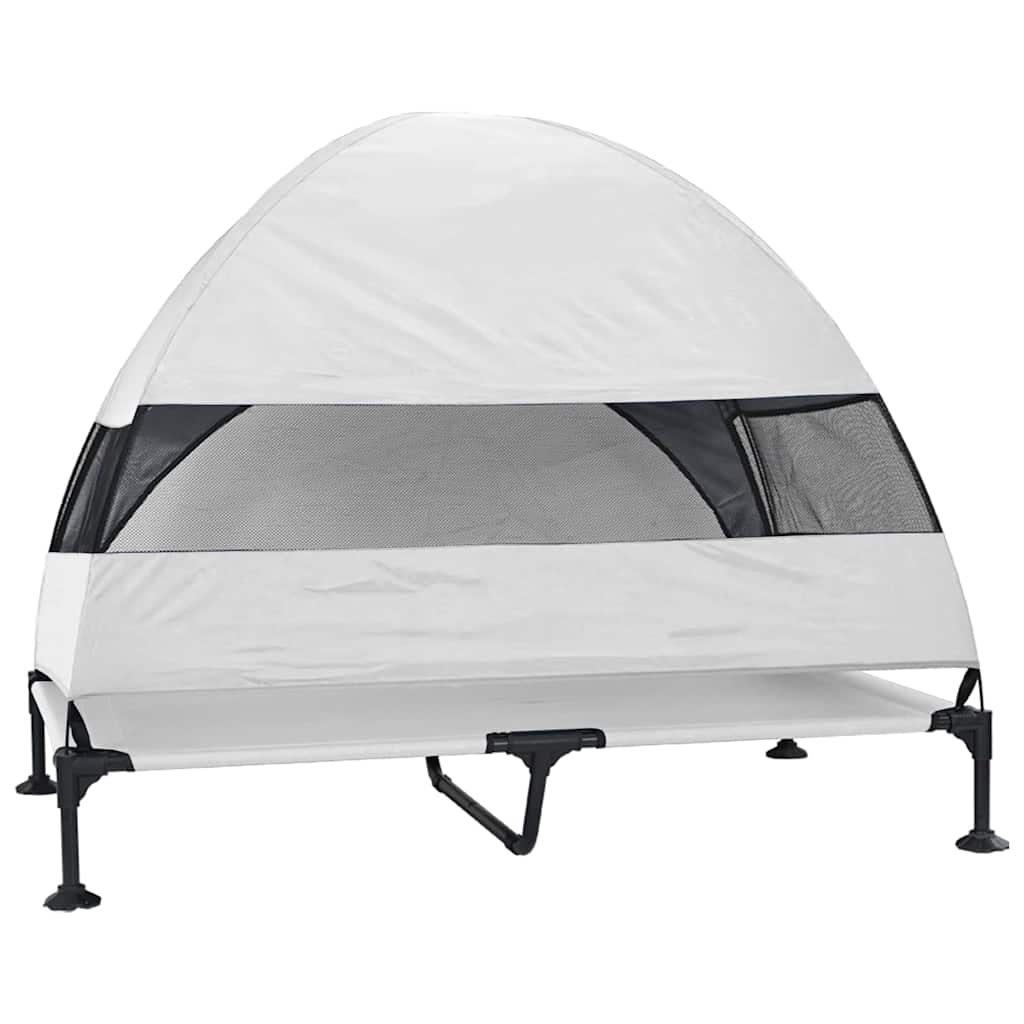 vidaXL Lit surélevé pour chien Gris Argenté 127 x 81 x 108 cm - Image 6