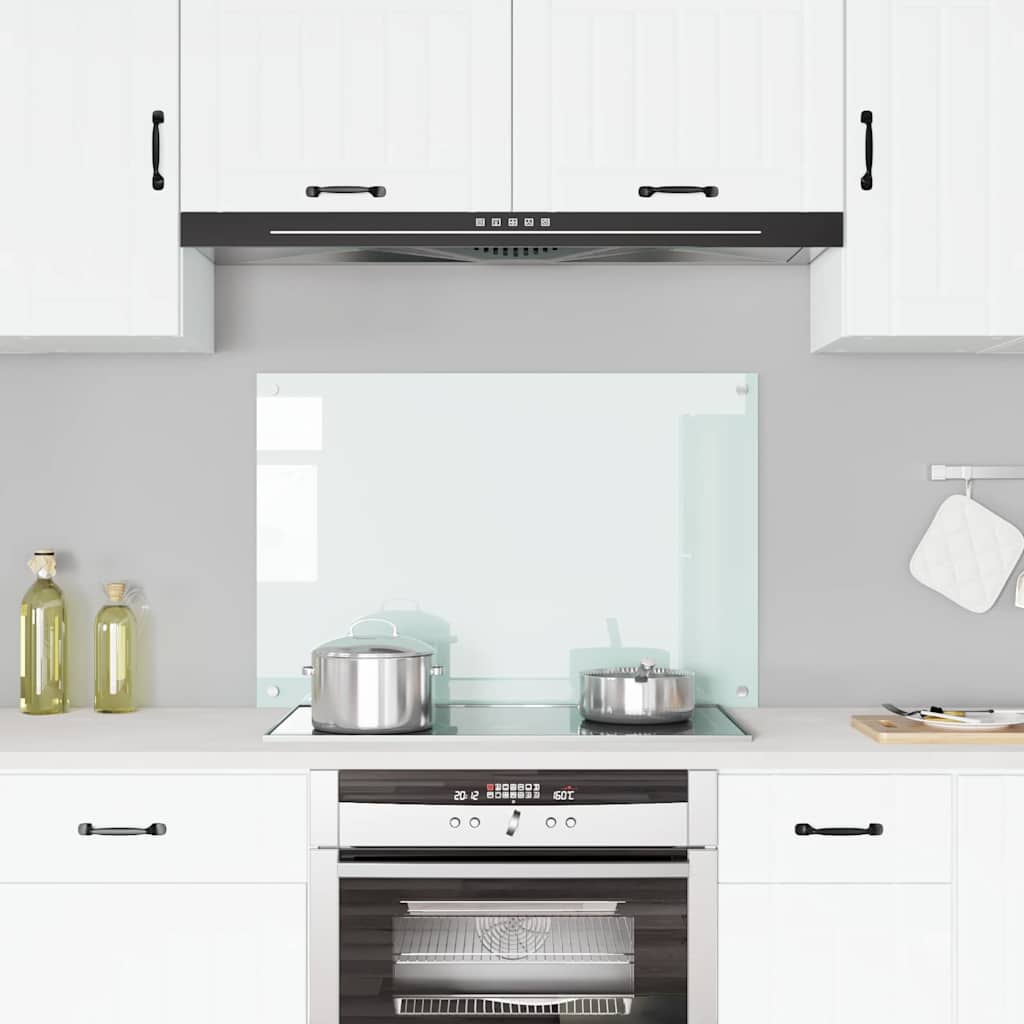 vidaXL Dosseret de cuisine Blanc 90x60 cm Verre trempé