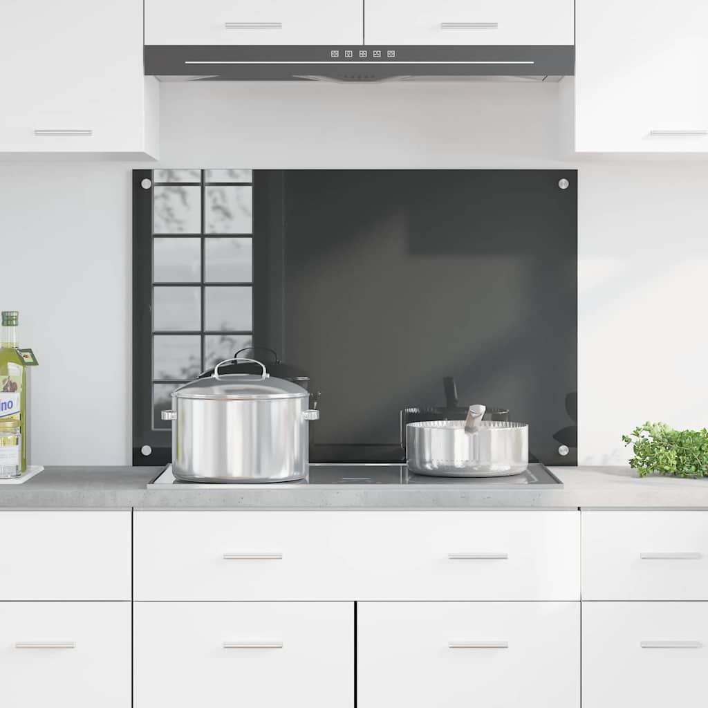 vidaXL Protection de cuisine Gris foncé 90 x 60 x 0,6 cm verre trempé - Image 3