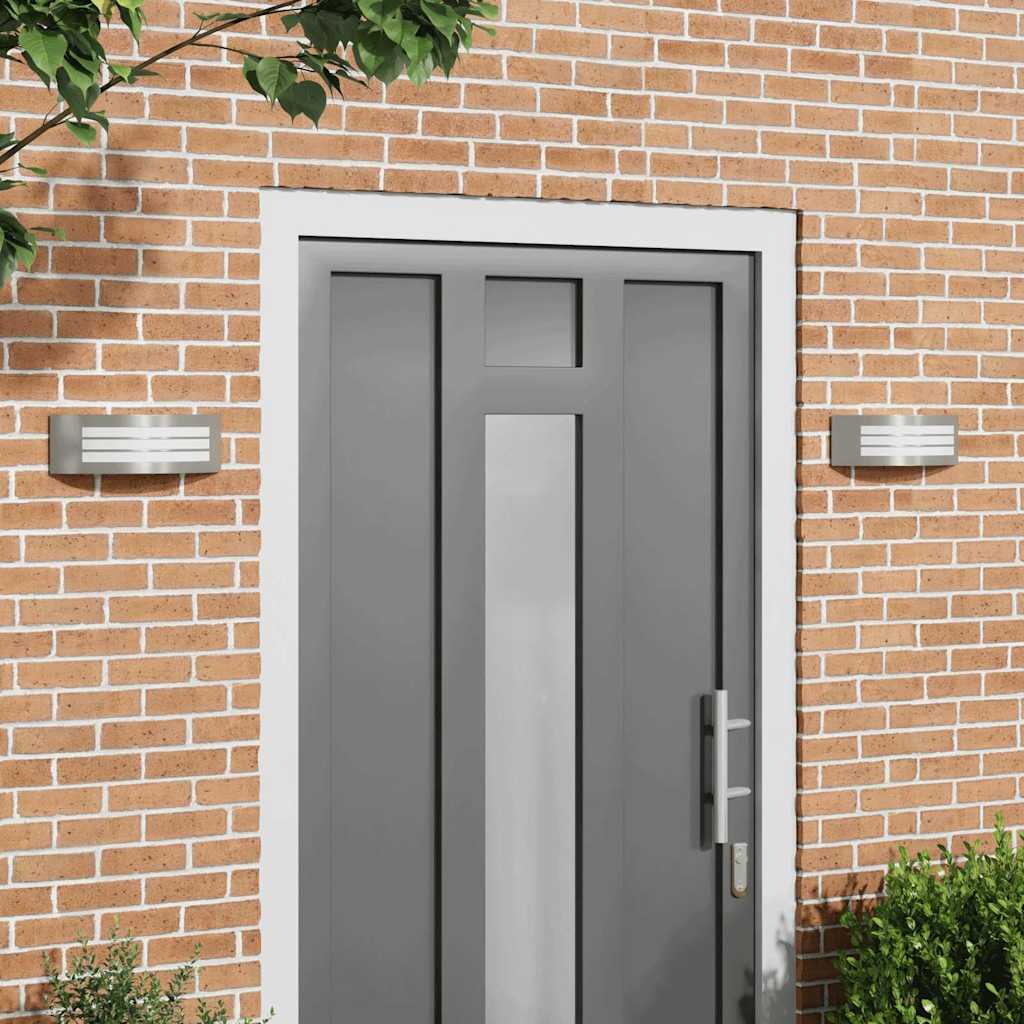 vidaXL Appliques murales extérieures 2 pcs Argent 32 x 10 x 10 cm