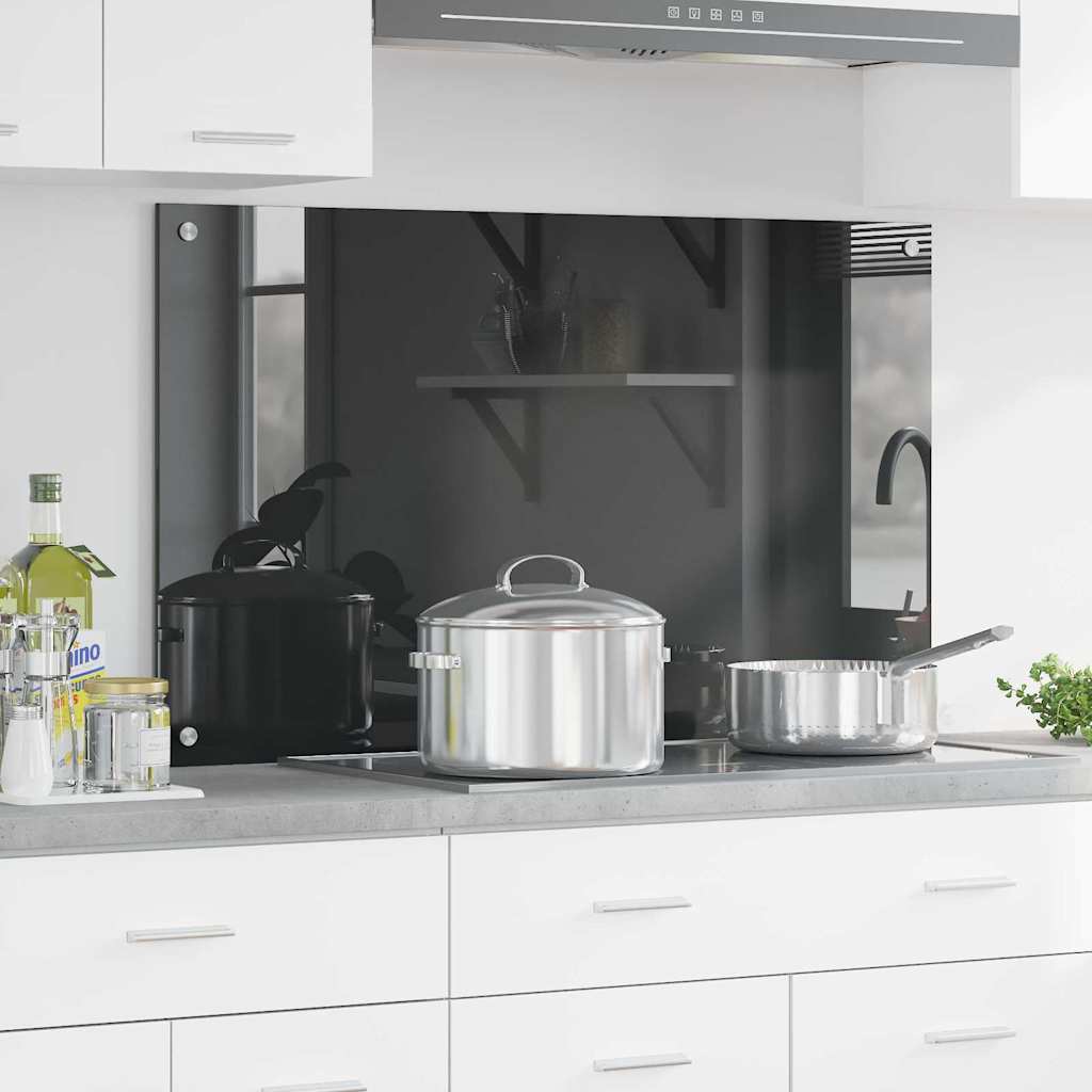 vidaXL Protection de cuisine Gris foncé 100 x 60 x 0,6 cm verre trempé