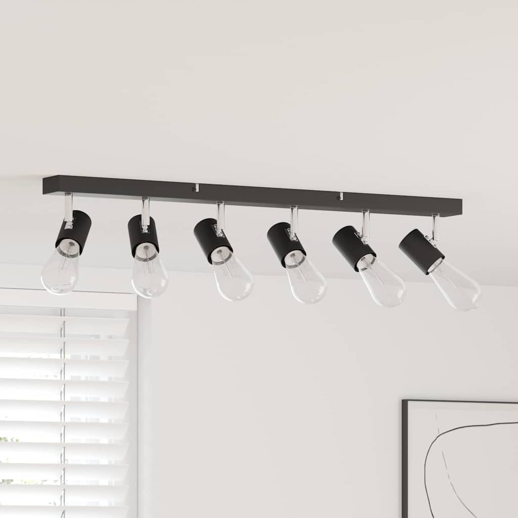 vidaXL Spot de plafond Noir 73 x 6.5 x 11.5 cm Acier