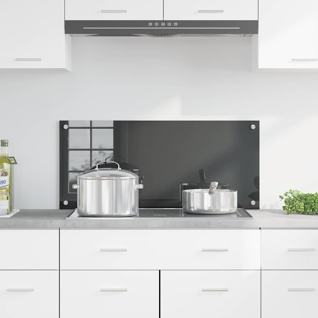 vidaXL Protection de cuisine Gris foncé 90 x 40 x 0,6 cm verre trempé - Image 3