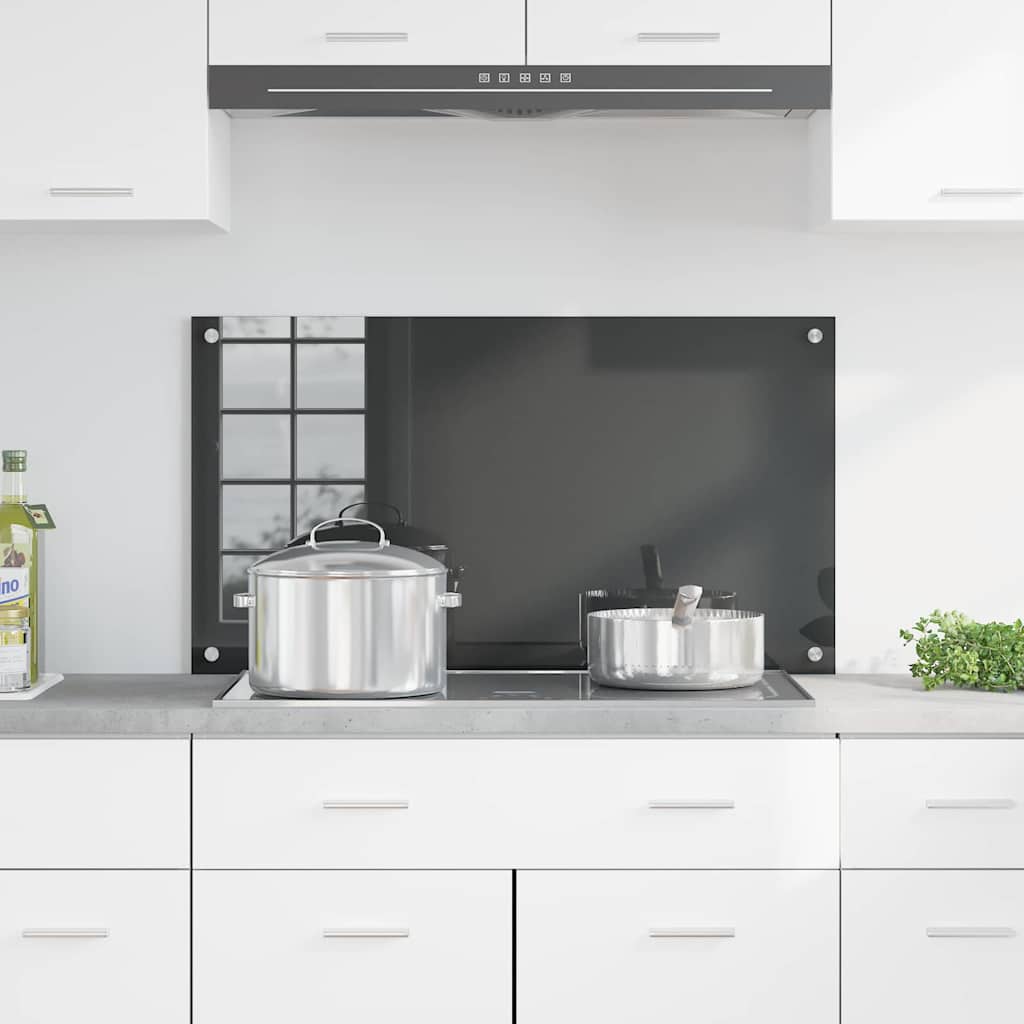 vidaXL Protection de cuisine Gris foncé 90 x 50 x 0,6 cm verre trempé - Image 3