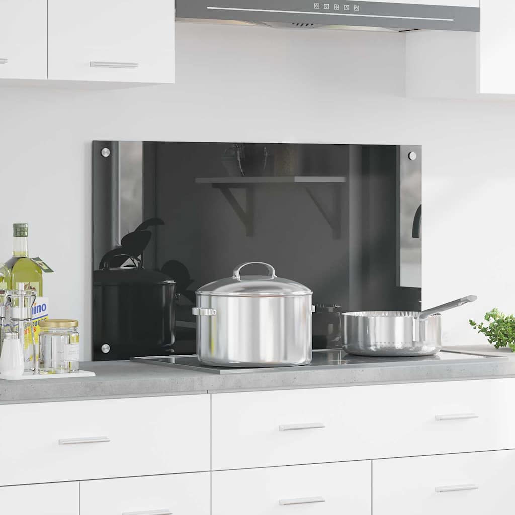 vidaXL Protection de cuisine Gris foncé 90 x 50 x 0,6 cm verre trempé