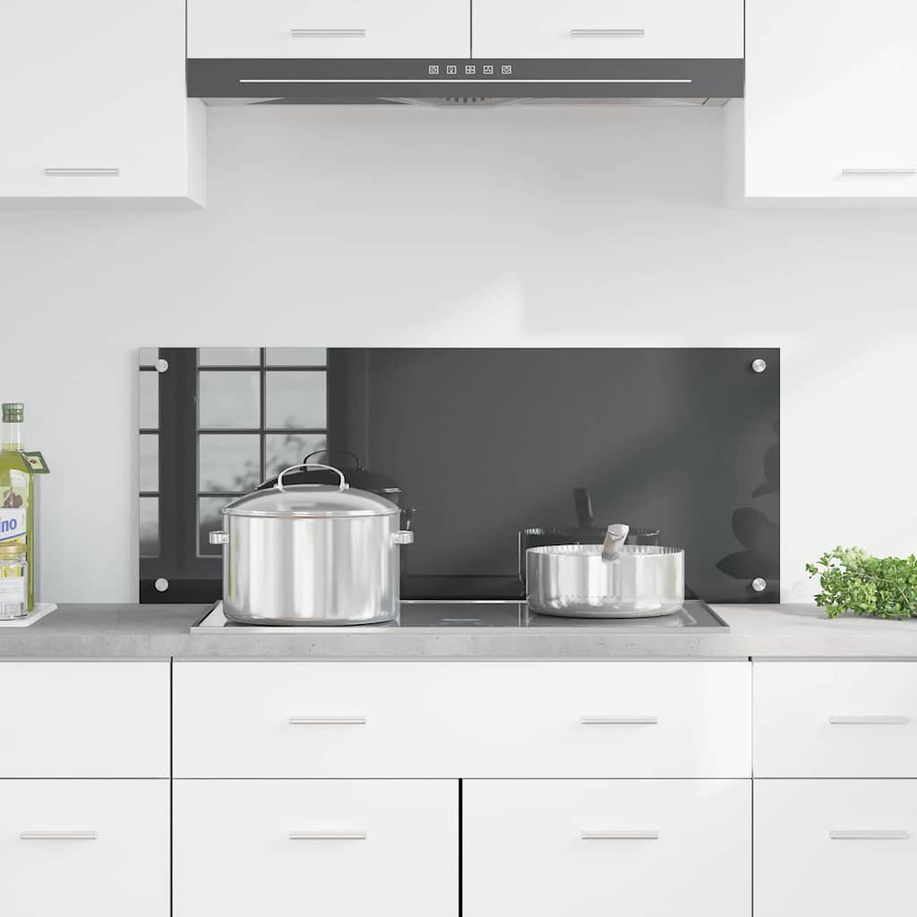 vidaXL Protection de cuisine Gris foncé 100 x 40 x 0,6 cm verre trempé - Image 3