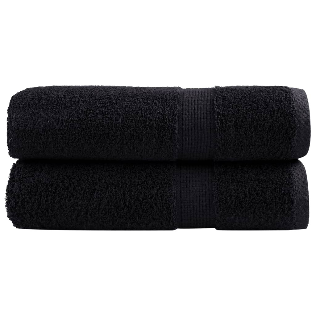 vidaXL Serviettes de douche de qualité supérieure SOLUND 2 pcs noir