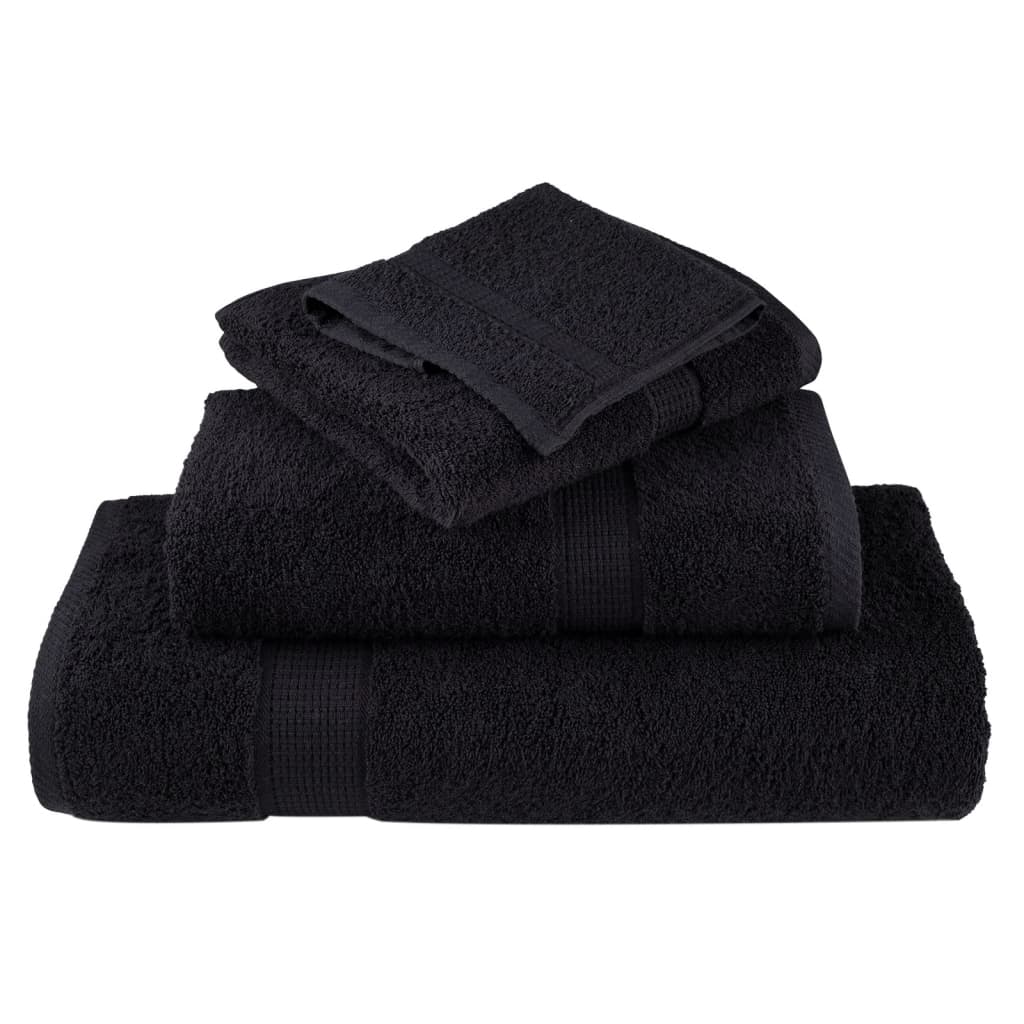 vidaXL Serviettes de douche de qualité supérieure SOLUND 2 pcs noir - Image 4